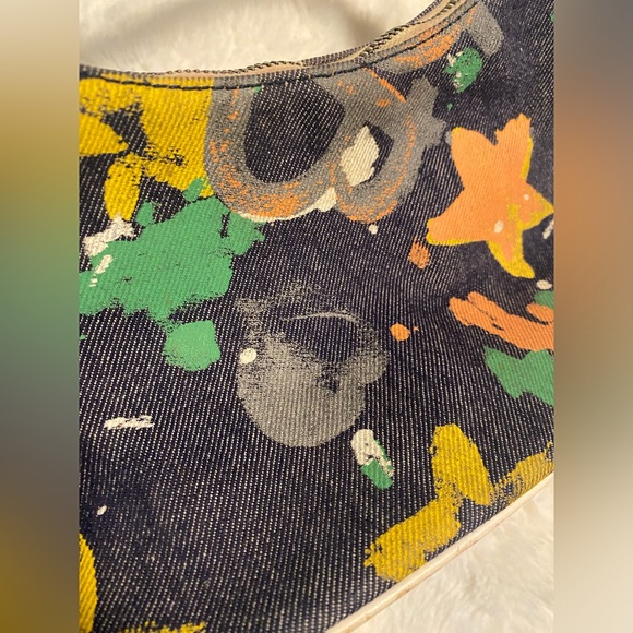Dooney & Bourke - VINTAGE Y2K Denim Graffiti Paint Splatter Purse - Picture 14 of 14